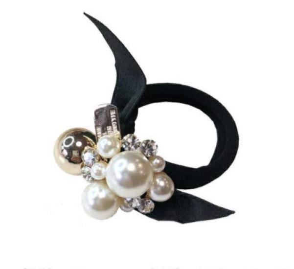 

Avance Hair Tie Stylish Adult Cute Pearl Bijou Hair Accessory for Women (Pearl White)