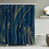 Luxury Blue Gold Shower Curtain Bathroom Decor Home Textiles Printed Waterproof Fabric Shower Curtains For Bathtub Kitchen Custo
