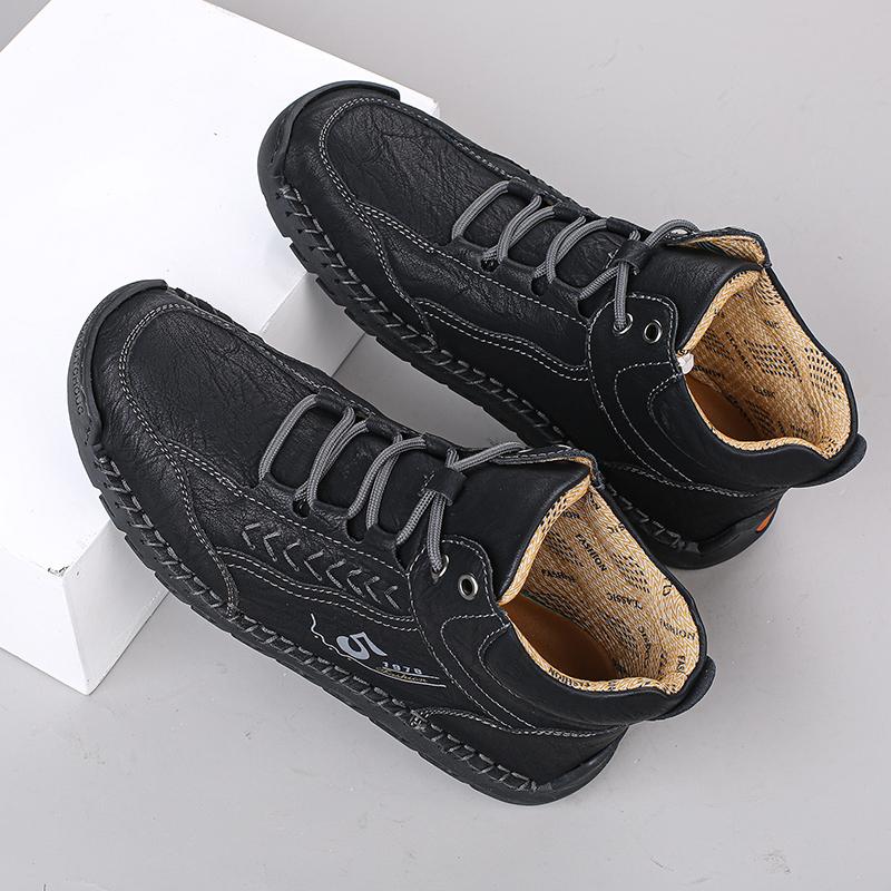 Shoes New Men Casual Shoes Handmade Leather Loafers Comfortable Men's Shoes Quality Split Leather Flat Moccasins Men Sneakers