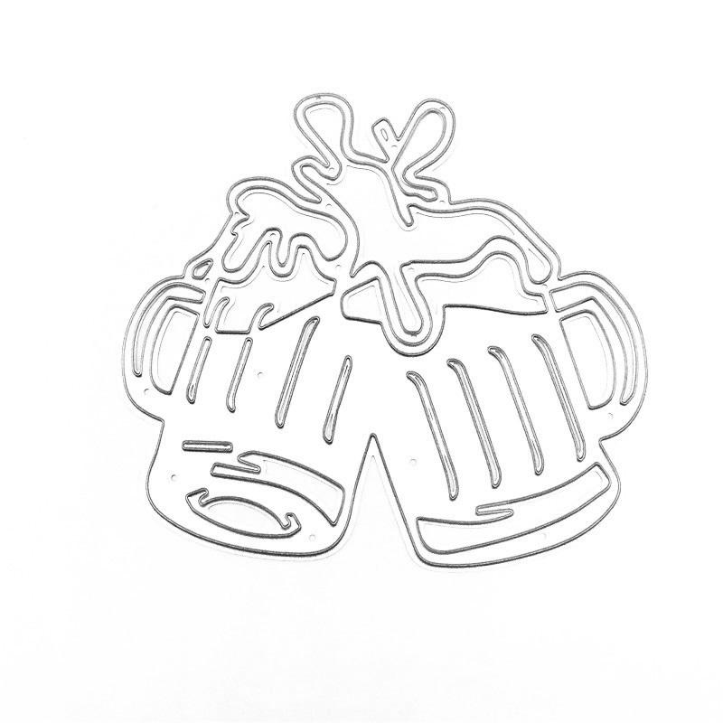 Cheers Oktoberfest Design Pattern Metal Cutting Die Stencil for DIY Scrapbooking Album Photo Embossing Paper Card Craft Decor