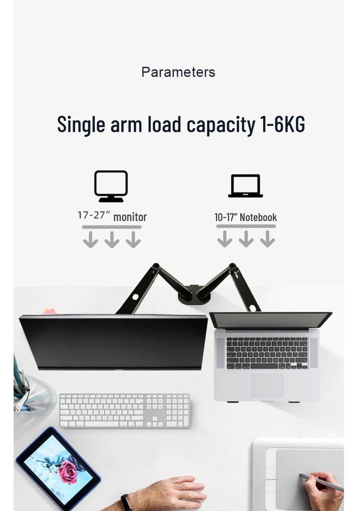 Dual-Screen Monitor and Laptop Lift Stand