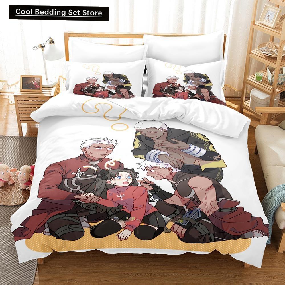 

3D Cartoons Fate/Grand Order Emiya Alter Bedding Set Single Twin Full Queen King Size Bed Set Adult Kid Bedroom Duvet cover Sets (135x200cm)