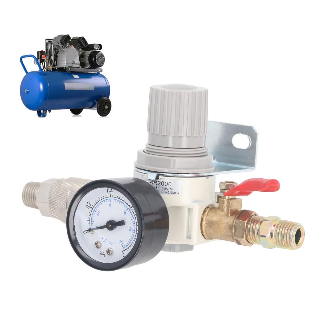  Compressor Pressure Regulator 1/4 Inch NPT  Pressure Regulator with 0‑1MPa Gauge for Pneumati