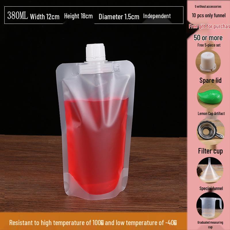 Disposable Transparent Spout Bag for Soy Milk, Chinese Medicine, Soup, or Beverages - Self-Standing and Convenient for Takeaway