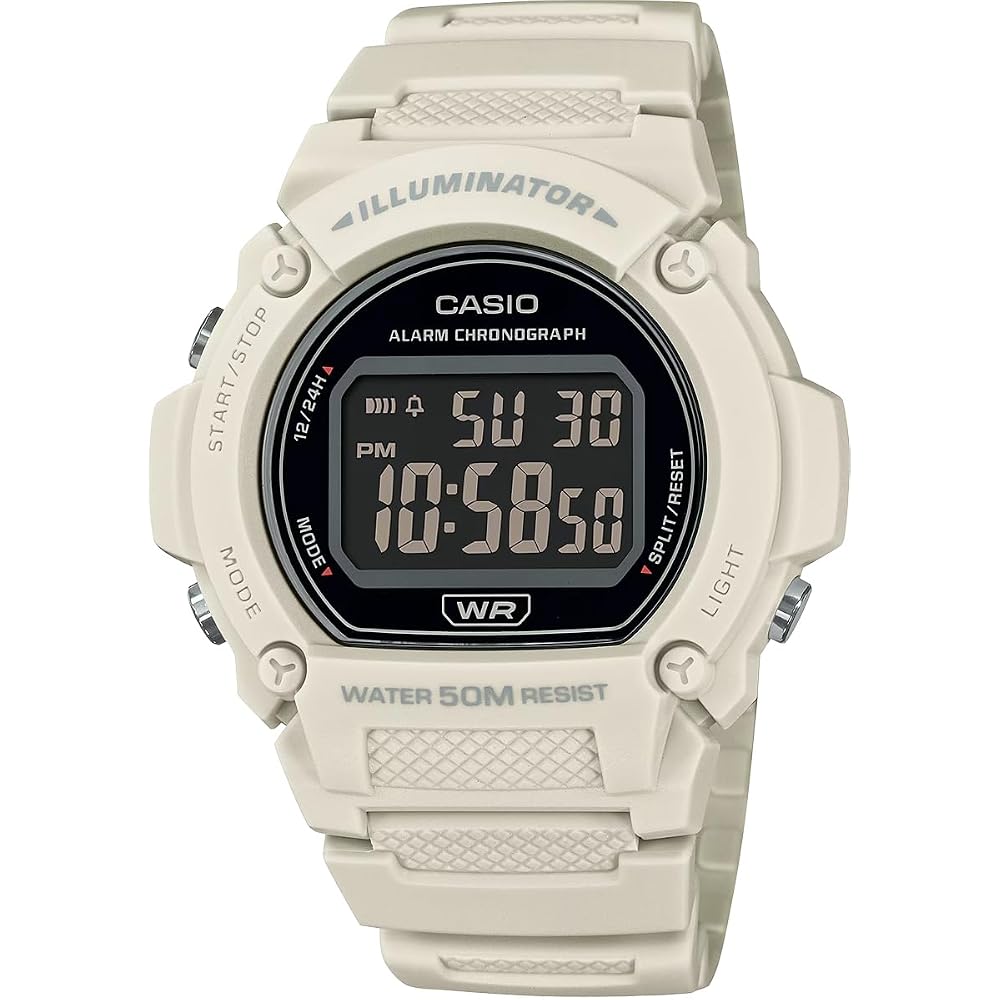 [Casio] CASIO Standard Digital Watch W-219HC-8BV Men s Matte Ivory Overseas Model [Parallel Import]