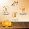 Santoor PureGlo Glycerine Bath Soap with Almond Oil for Moisturized, Nourished and Shining Skin, 125g (Pack of 6)