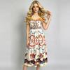 Summer Holiday Gorgeous Spaghetti Strap Dress Runway Women's Slash Neck Flower Print Beach Vacation Midi Vestidos Camisole Dress