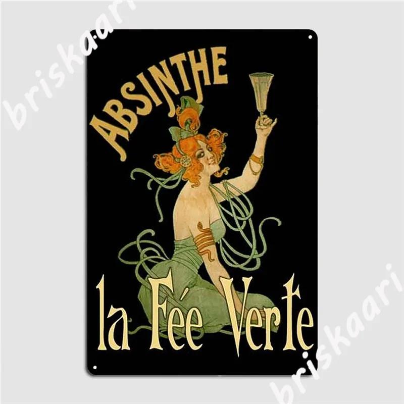 Absinthe Metal Sign Pub Club Bar Plaques Vintage Tin Sign Poster