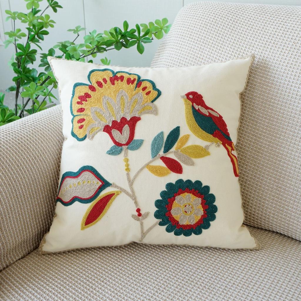 45X45Cm Flower Throw Pillow Cover Plant Embroidered Stamping Waist Cushion Cover Decor Home Decorative Pillowcase New