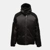 Men's Smooth Fabric Hooded Jacket with Bouclé Effect Sleeves