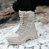 Winter Warm Plush Fur Snow Boots Waterproof Men's Boots Outdoor Non-slip Work Boots Combat Desert Boots Motorcycle Boots