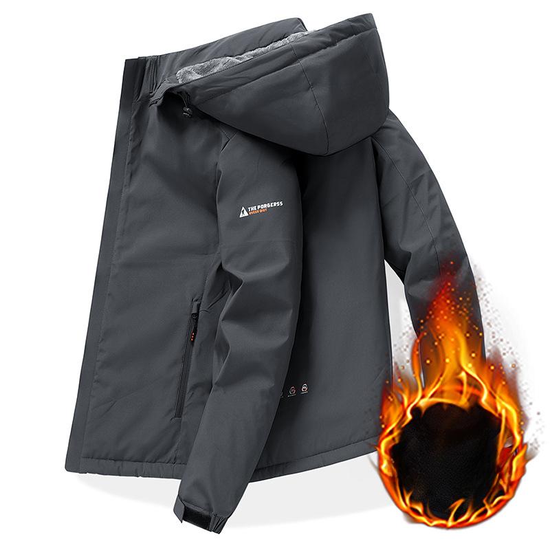 New Handsome Jacket Men's Winter Velvet Thickened Windproof Jacket Youth