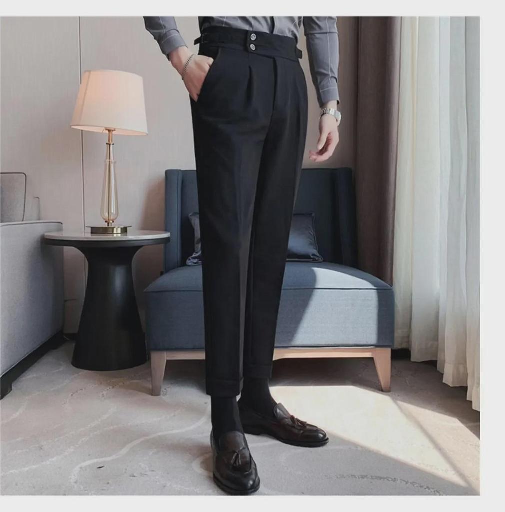 Naples Formelle Hose mit mittlerer Taille und hoher Taille – Freizeitanzughose für Frühling und Herbst F125