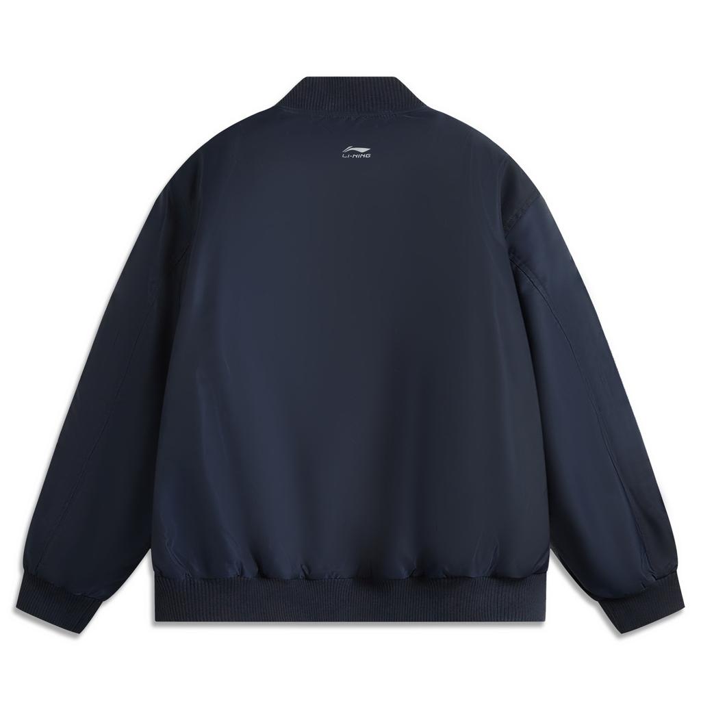 Li Ning Sports Fashion Series Eastern Show Style Letter Baseball Collar Zipper Winter Casual Versatile Short Cotton Jacket Men Jacket AJMU185-2
