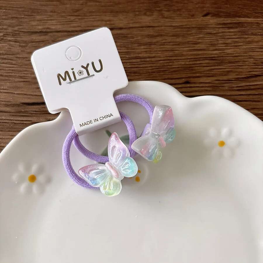 2 PCS Cartoon Sunflower Elastic Hair Bands for Girls Cute Transparent Children Hair Ties Baby Headwear Hair Accessories