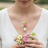 Silver Flower Bouquet Necklace Zinc Zinc Alloy Collarbone Chain Trendy Long Sweater Chain  Girls