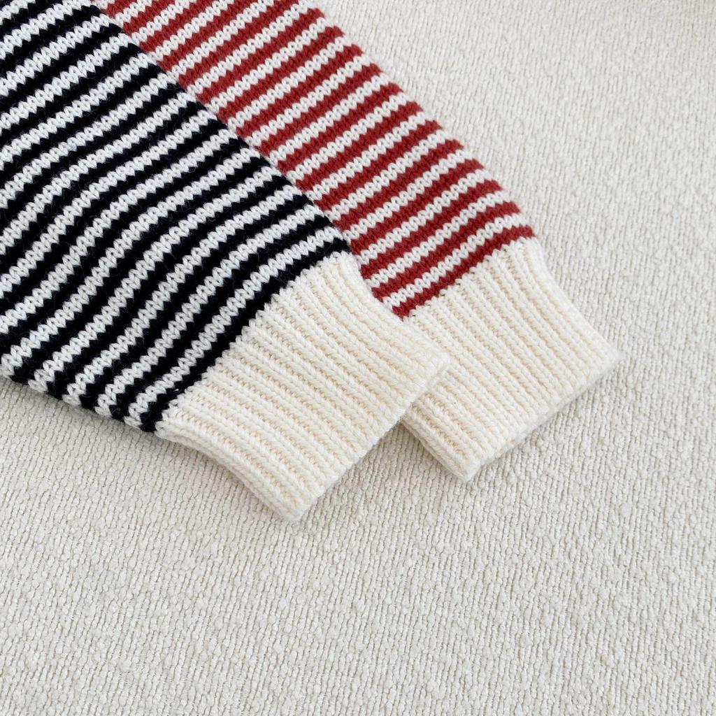 New Boys Baby 100% Cotton Striped Bear Bodysuit for Spring/Autumn