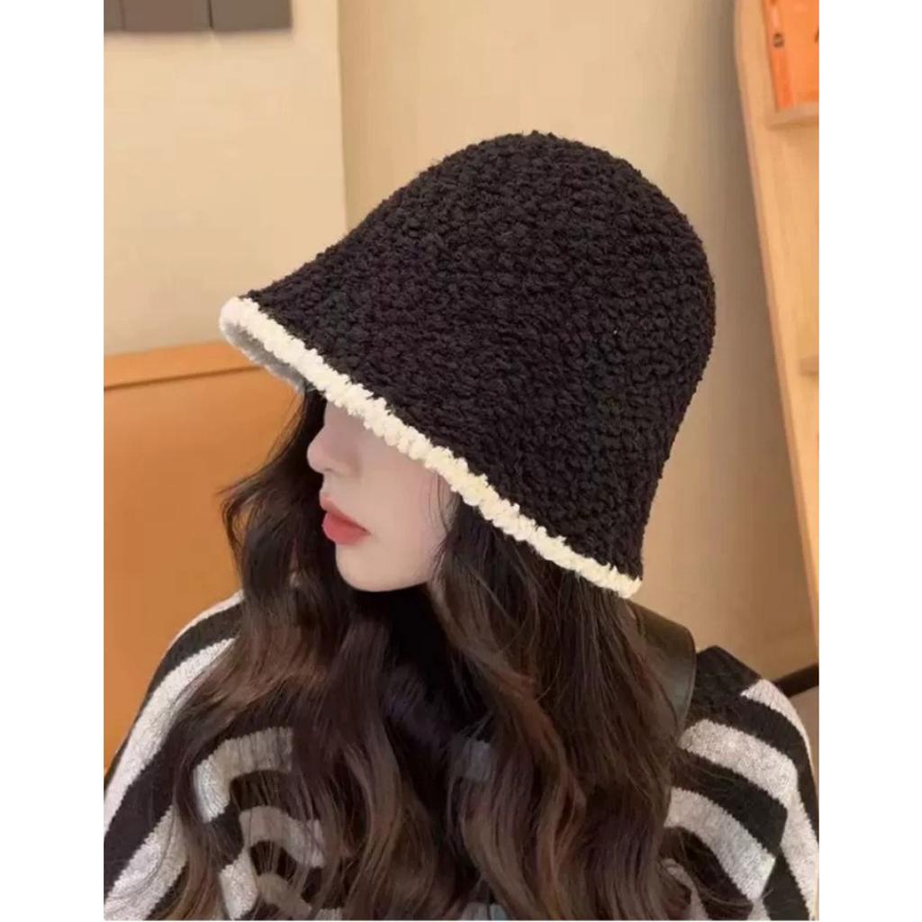 Cotton Hat, Women's Hat, Warm Hat, Plush Hair, Bucket Hat