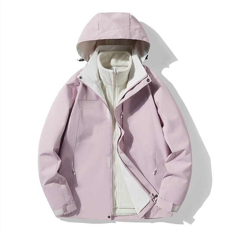 Mens Womens 3-in-1 Waterproof Windproof Insulated Outdoor Jacket With Removable Fleece Liner Hiking Skiing Camping