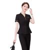 Women's 2025 Summer Collarless Short Sleeve Suit Set for Professional Jewelry Store/Hotel Reception Staff