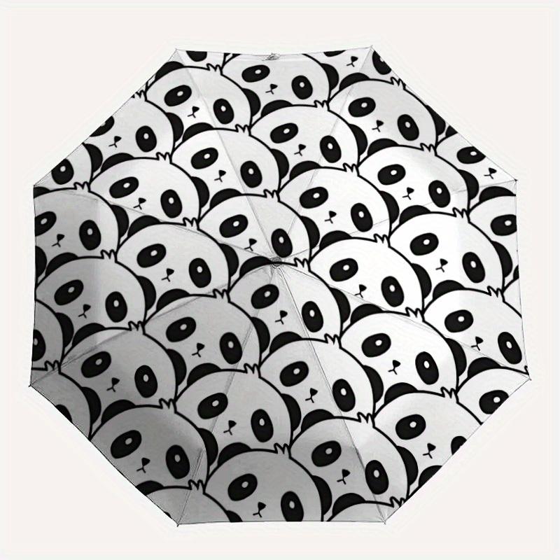 

1pc Panda Pattern Automatic Open/close, All-Season Portable Folding Umbrella, Travel, Everyday, Formal Events - Compact Luxury Parasol, Outdoor Access