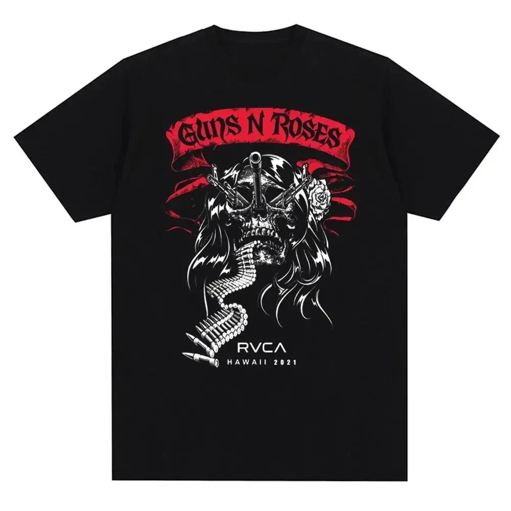 Guns N Roses Graphic Print T Shirt Vintage Rock Band Streetwear Short Sleeve Fashion Crew Neck T Shirt Women Tshirt