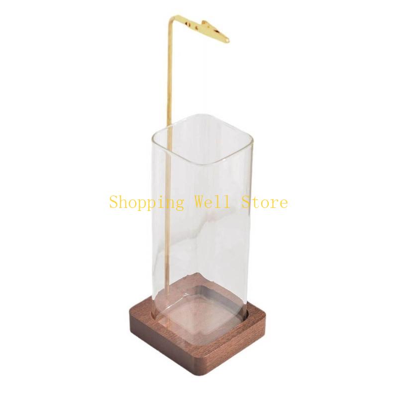 KX4B Incenses Holder for Stick with Glass Ashes Catcher Base Incenses Burners