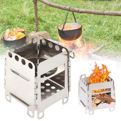 Stufa da campeggio in legno Stufa portatile pieghevole in legno leggera Stufa portatile per zaino da campeggio all'aperto Cucina da viaggio Picnic