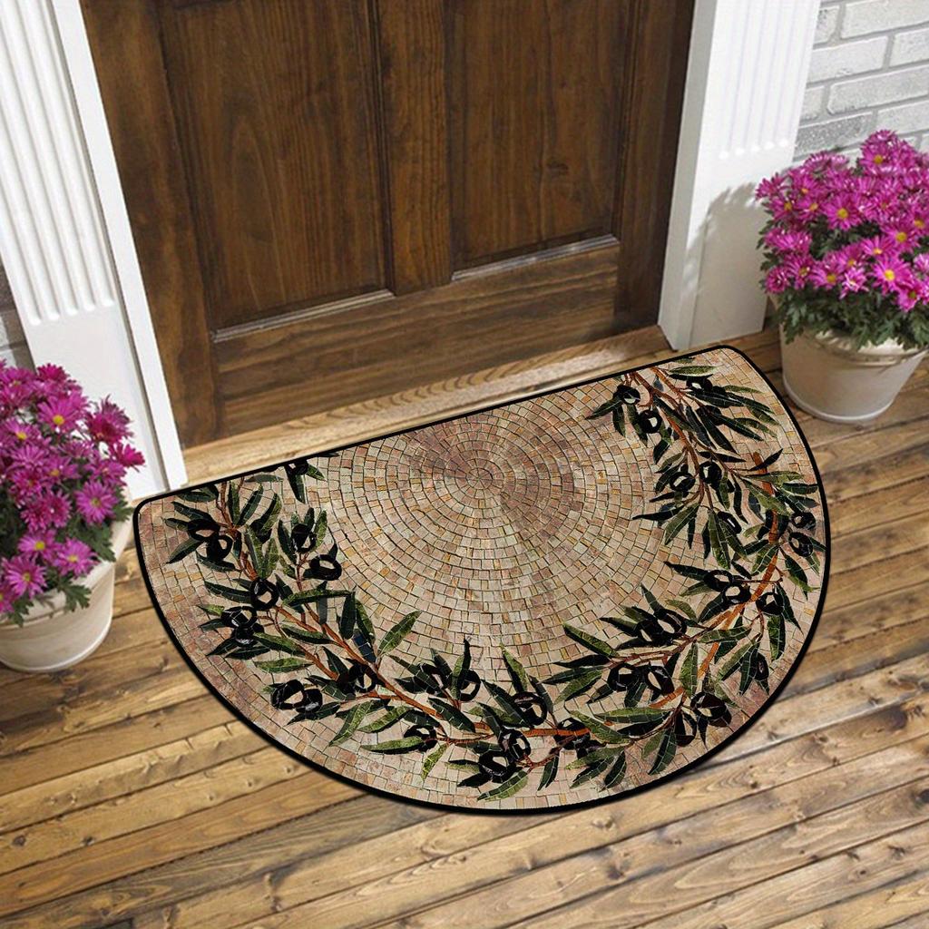 Half Round Floor Mat Suitable for Porch and Living Room Decoration Machine Washable