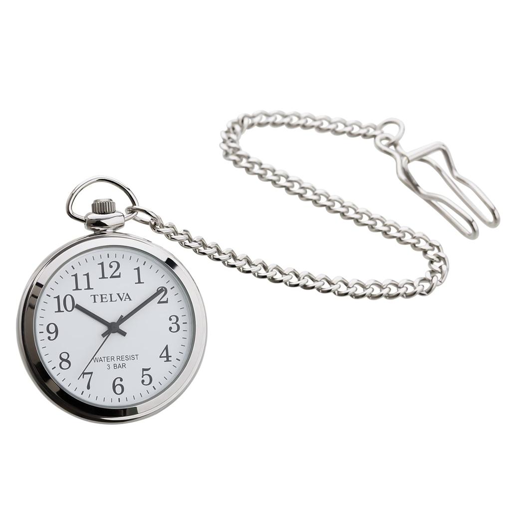 CREPHA Analog Pocket Simple Quartz Men's Watch, Design, Battery-Operated, Movement, Silver, TE-AM153-WTS