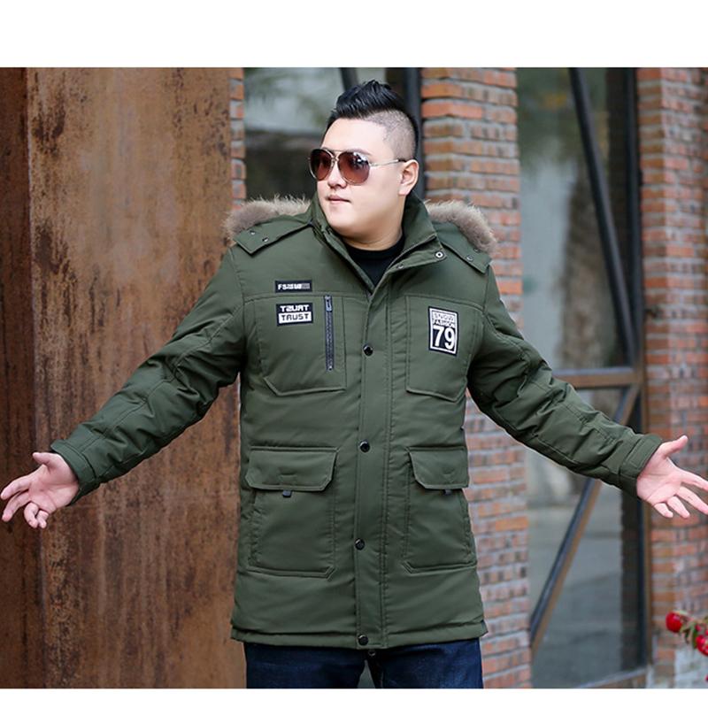 Autumn and Winter Plus Size Men's Down Jacket, Medium and Long, Thick and Warm Cotton Jacket, Fashionable Men's Down Casual Cotton Jacket,Outerwear