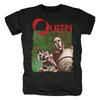 Queen Band Gorgeous Rock Heavy Metal Men's Black Loose Crew Neck Printed Cotton Men's and Women's Loose T-Shirt