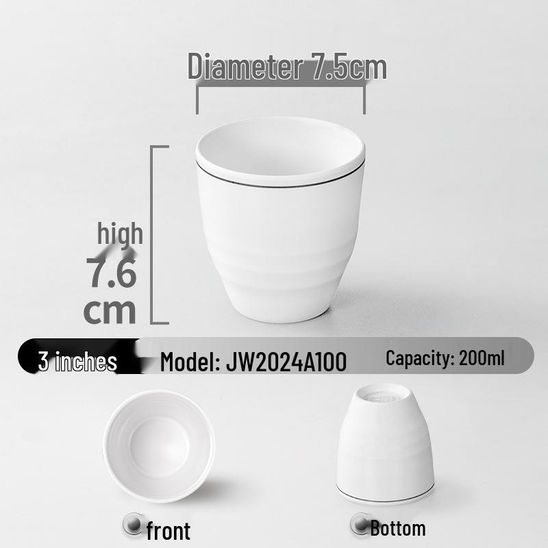Drop-Proof Melamine Resin Cup - White Porcelain-Style Plastic Tea Cup for Restaurants & Hotels