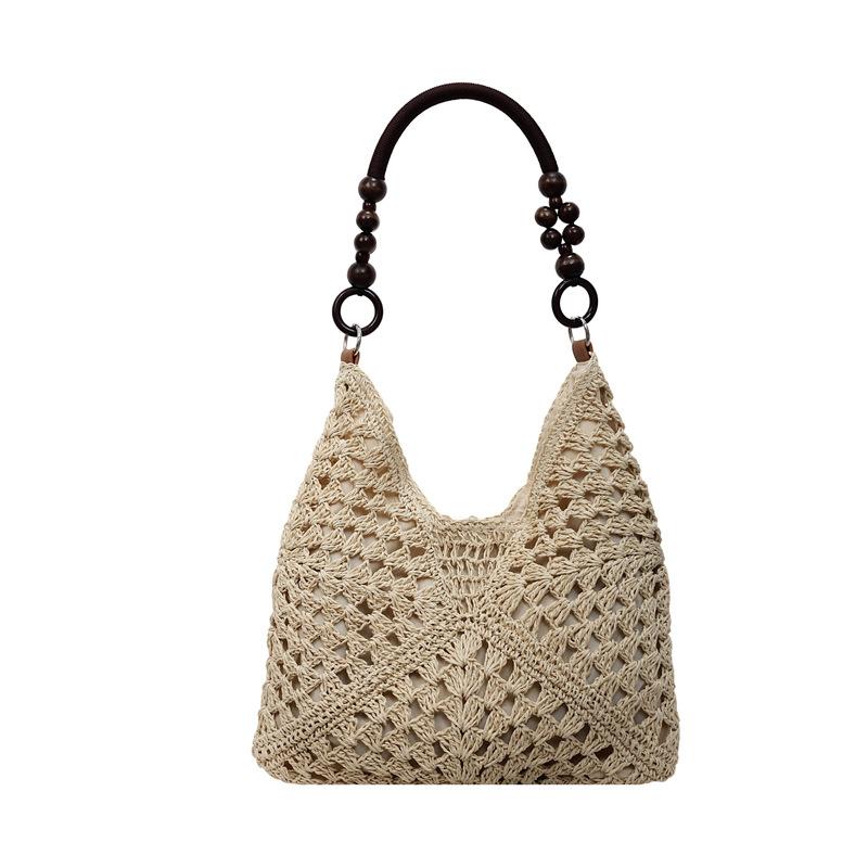 Handwoven Crochet Boho Tote Bag for Women Summer Beach Travel Casual Use