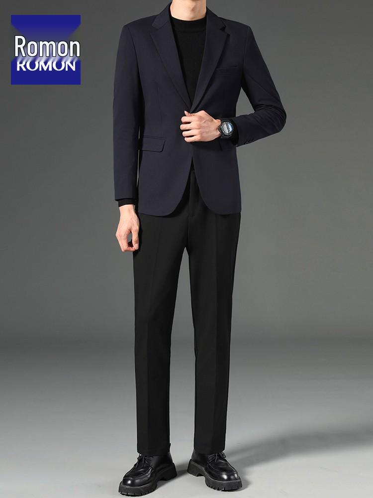 Romon Men's Two-Piece Blazer Jacket Suit: Business, Formal, Casual, Wedding Attire 2025.