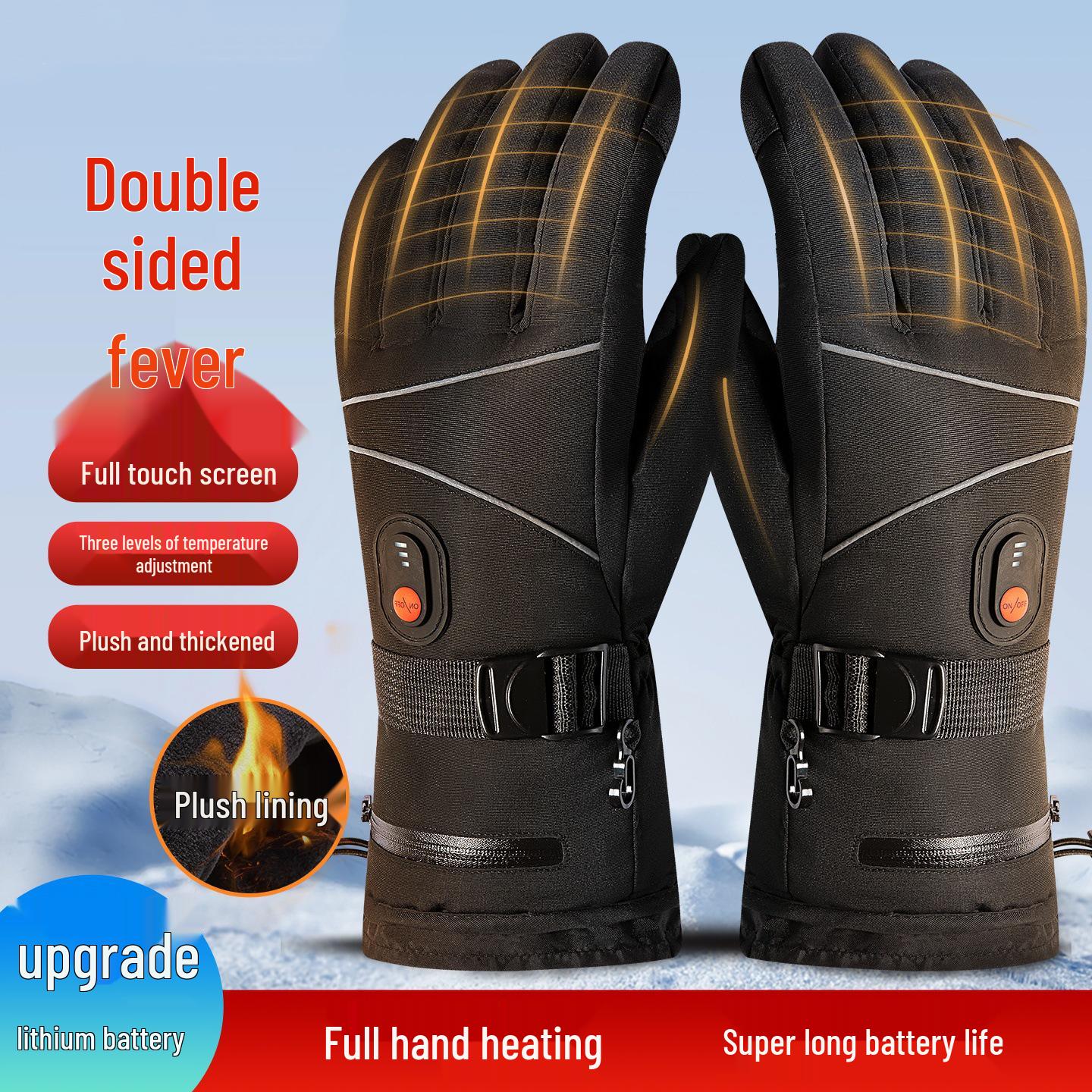 Double-Sided Heating Electric Gloves for Winter: Unisex Cycling Warmth & Cold Protection