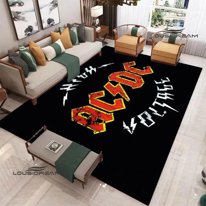 3D Rock Band AC/DC Printed Carpet Yoga Mat Non-slip Carpet Kitchen Mat Room Decor Carpets for Living Room Area Rug Birthday Gift