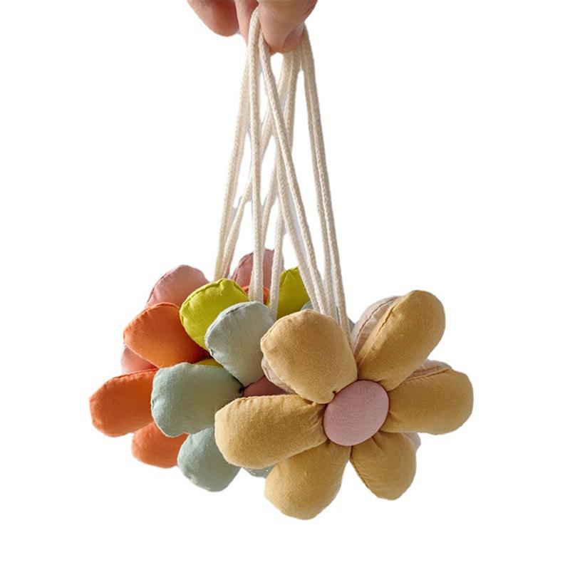 Bonbonfarbene Stoffblume Schlüsselanhänger Niedliche Blumenform Schlüsselanhänger Für Mädchen Rucksack Anhänger Taschen Dekoration Zubehör