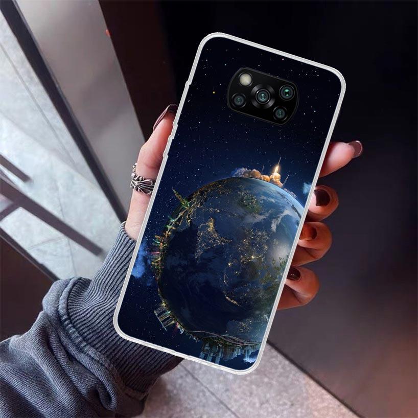 Earth Stars Space Phone Case For Xiaomi Poco X7 X6 X5 Pro F7 Ultra Redmi 15C 15 13 13C 12 12C 10 10A 10C 9 9A 9C 9T Shell Poco X