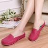 Women PULeather Slippers Sandals Shoes Leisure Slippers Slip-On Comfortable Sandals Flip Flops Cut-Outs Shoes