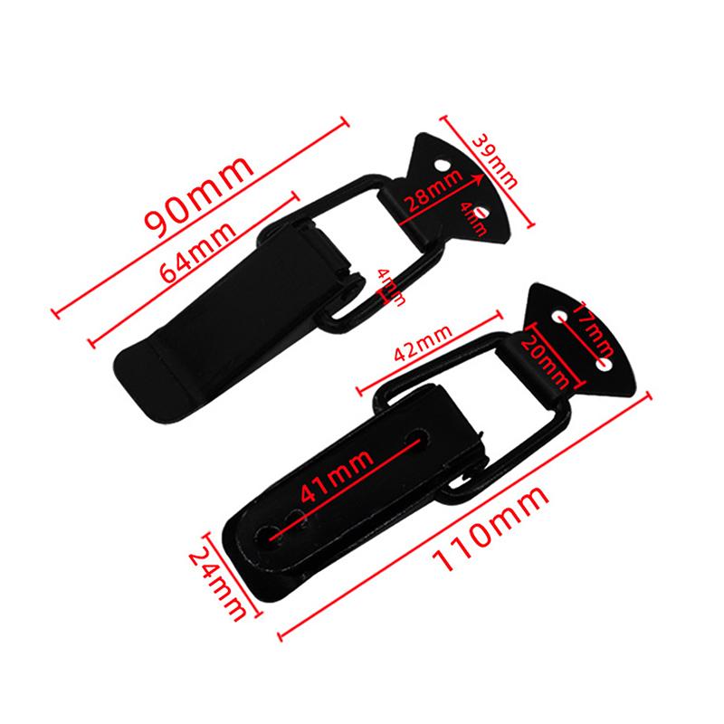 2Pcs Latch Catch Duck-mouth Buckle Hook Wooden Box Hasps Clamp Iron Spring Catch Clasp Loaded Draw Toggle Clamp Hasps