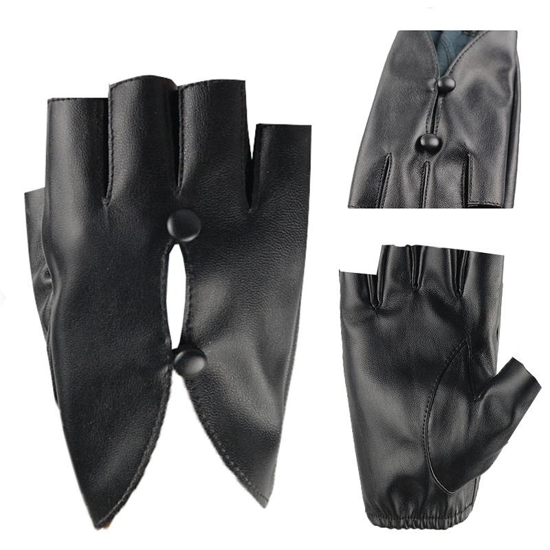 Dancing Leather Half Finger Gloves Ladies Four Seasons Chinese Performance Pole Dance Break Dance Nail Art Gloves