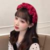 Popular Puffy Ruffled Satin Cloth Head Hoop for Women Girls Shopping Party Headband Ins Female Headpiece