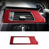 For BMW 3-Series E90 2005-2012 Red Carbon Fiber Left Air Outlet Vent Frame Trim
