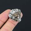 925er Sterlingsilber Birnenförmiger Turritella-Achat-Stein Jubiläumsring Schmuck Größe 8