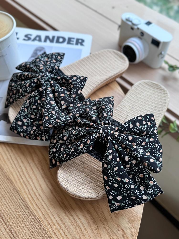 Fashion Shoes Women Ladies' Slippers Butterfly-Knot Soft Massage Rubber Floral Slides Butterfly-knot  Shoes Women Butterfly-Knot Ladies