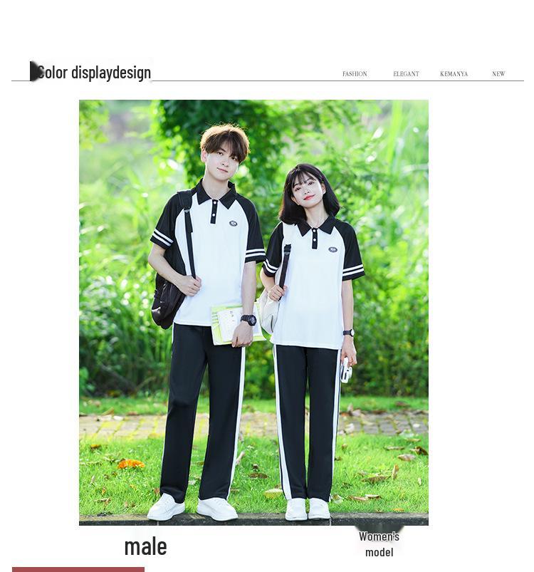 College Style Black Baseball Jacket Set for Students – 3-Piece Autumn Sports School Uniform