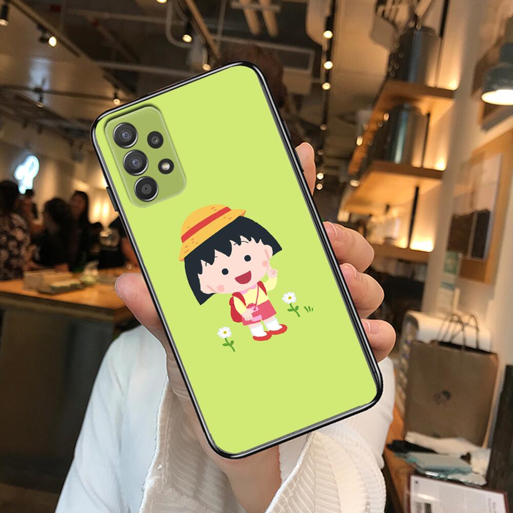 TOPLBPCS Chibi Maruko Phone Case Hull For Samsung Galaxy A70 A50 A51 A71 A52 A40 A30 A31 A90 A20E 5G A20s Black Shell Art Cell C