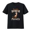 Easily Distracted By Ferrets T Shirt Cute Ferret Design Owner Mustelidae For Lover Mustela Furo Pet Vintage Washed