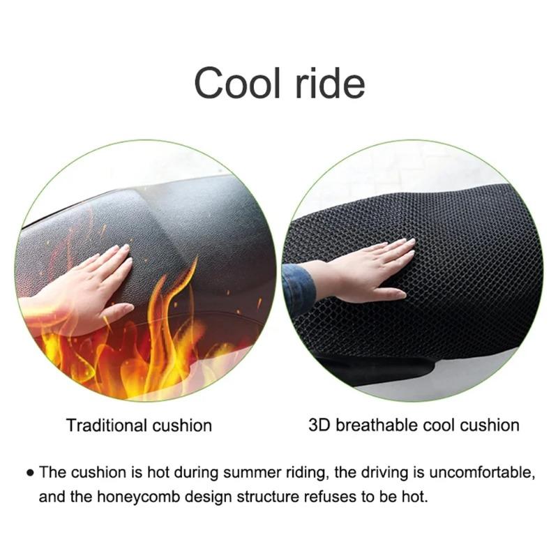1-4PCS Double Layer Thick Mesh Electric Motorcycle Seat Cover Waterproof Sun Protection Heat Insulation Breathable Universal Fit